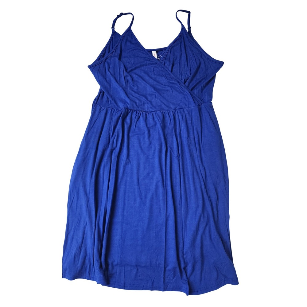 NWT WEACZZY Womens XL Sleeveless Dress Wrap Dress Sundress Blue V-Neck Pockets - Picture 7 of 8